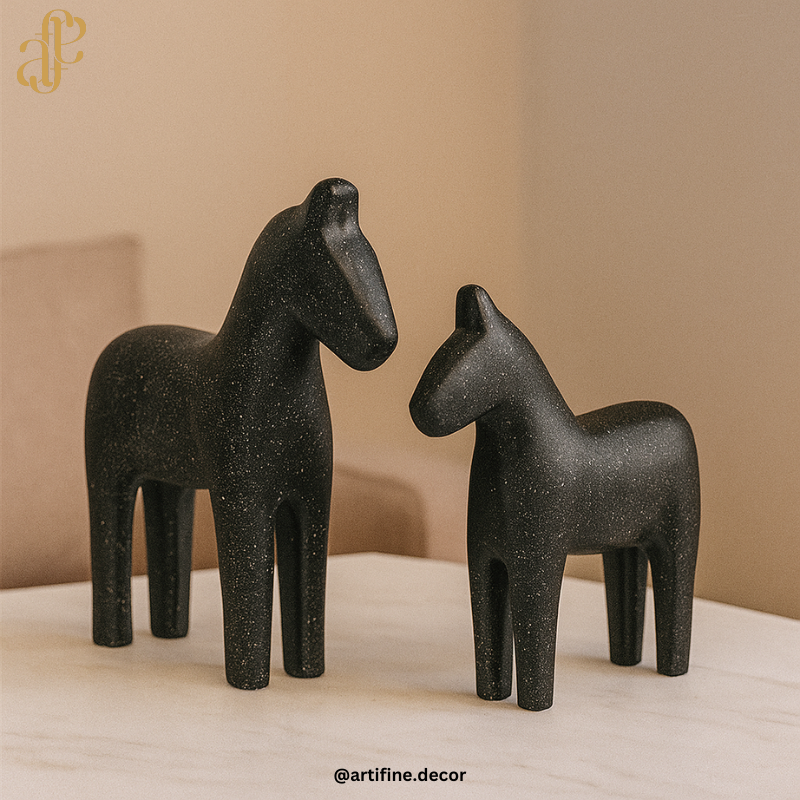 Scandinavian Minimalist Horse Sculpture – Modern Home Décor