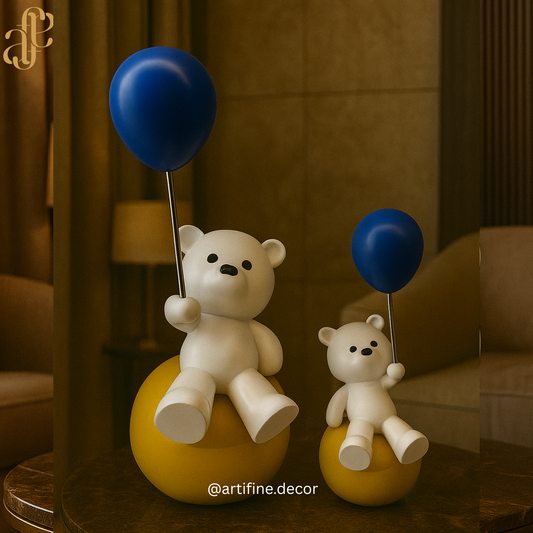 Balloon Bear Sculpture – Blue & Yellow Balloon Collection