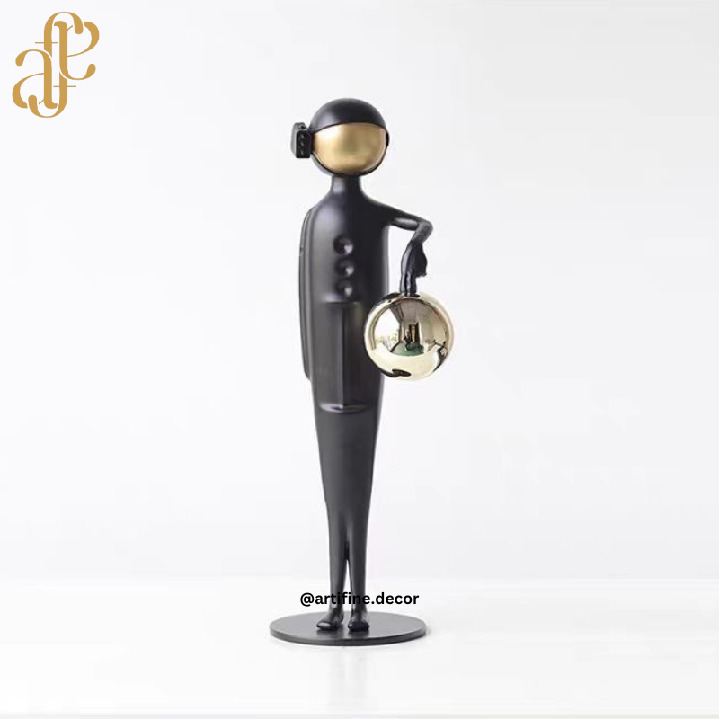 Luxury Black & Gold Abstract Metal Sculptures