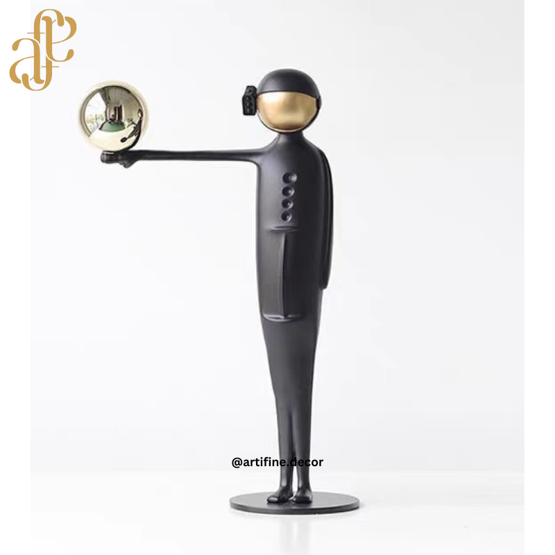 Luxury Black & Gold Abstract Metal Sculptures