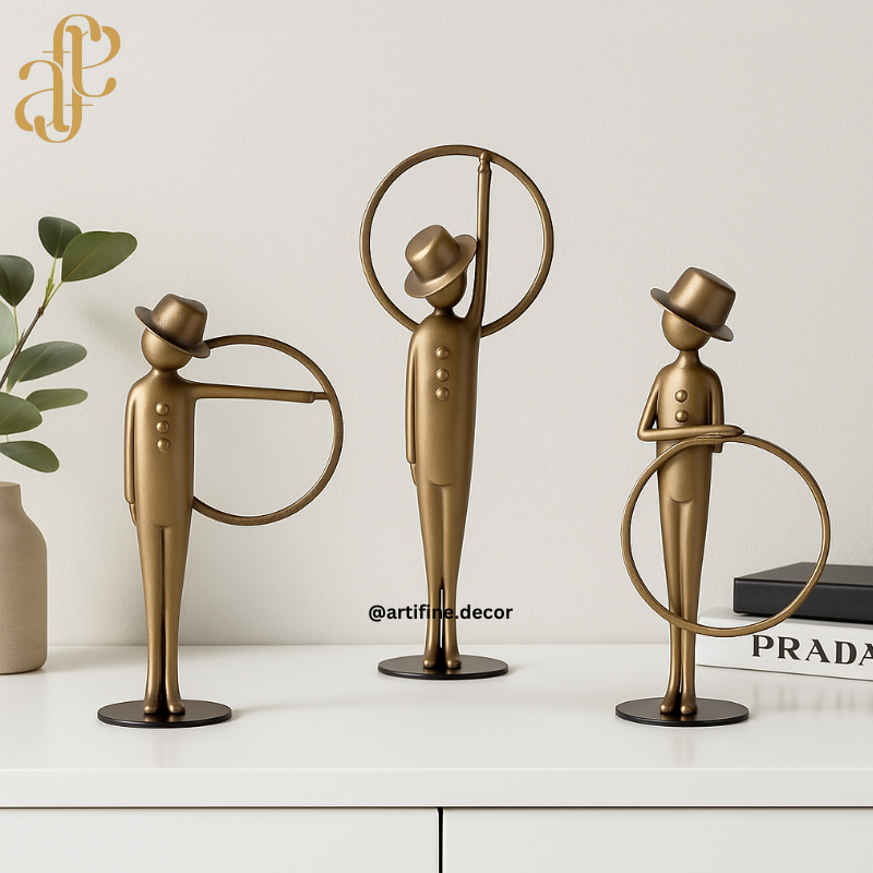 Modern Golden Figurine Set – Minimal, Artistic & Luxurious