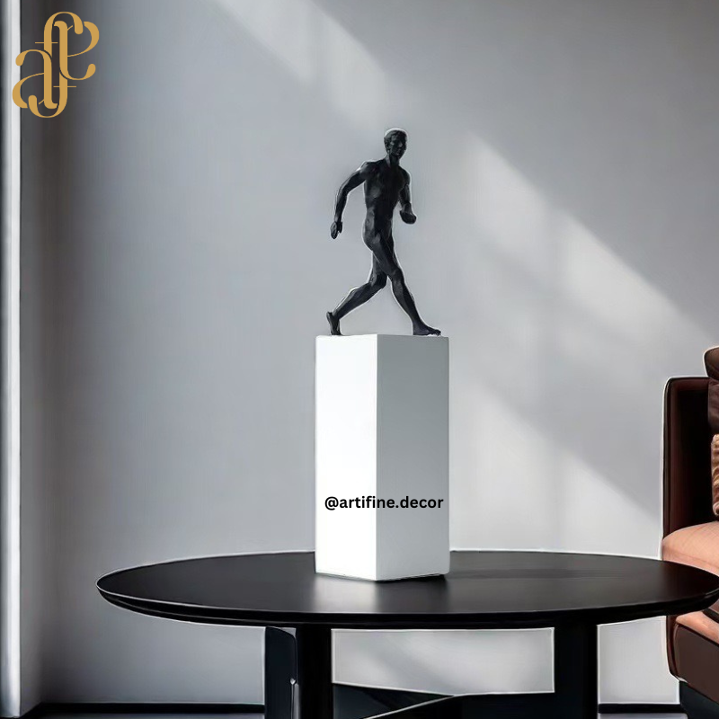 Black Abstract Male Figurines – Motion & Balance Sculptures