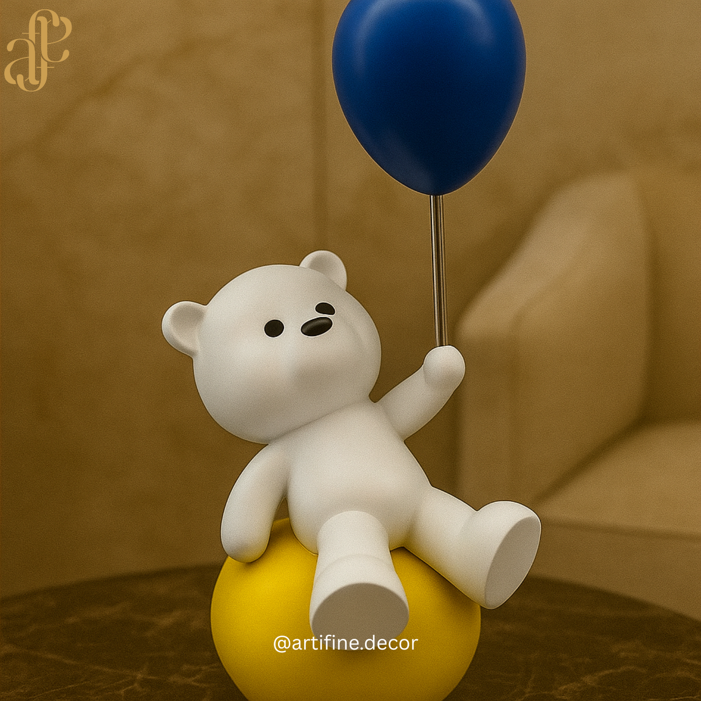 Balloon Bear Sculpture – Blue & Yellow Balloon Collection