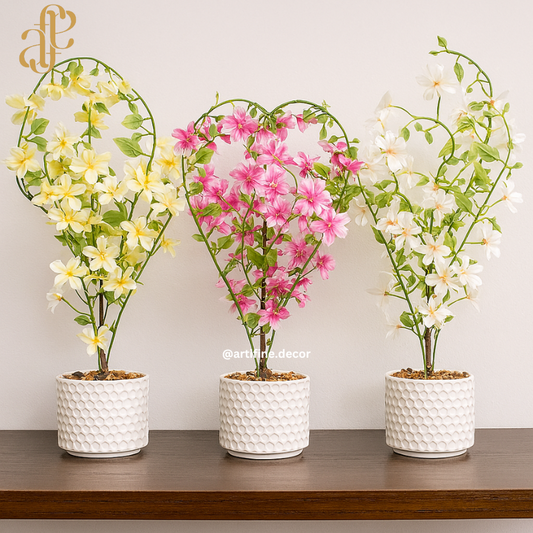 Blossom Arrangement in Honeycomb Pot