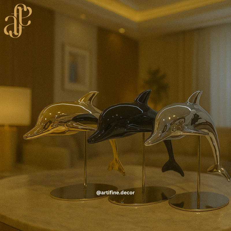 Modern Dolphin Sculpture – Elegant, Minimal & Luxurious