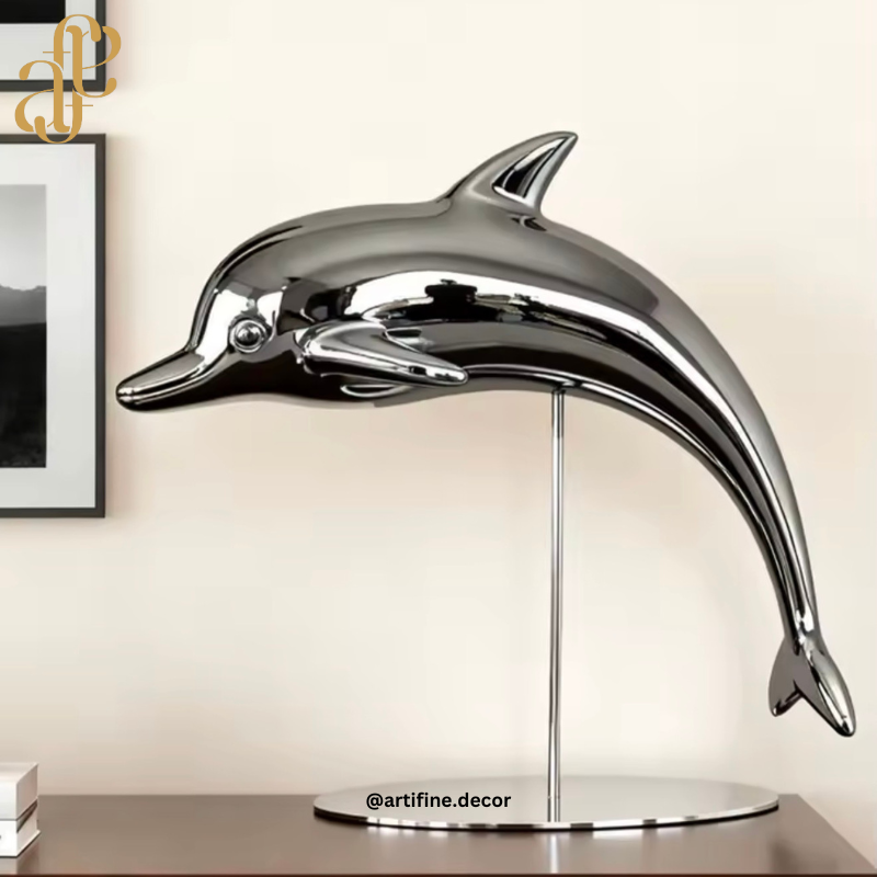 Modern Dolphin Sculpture – Elegant, Minimal & Luxurious