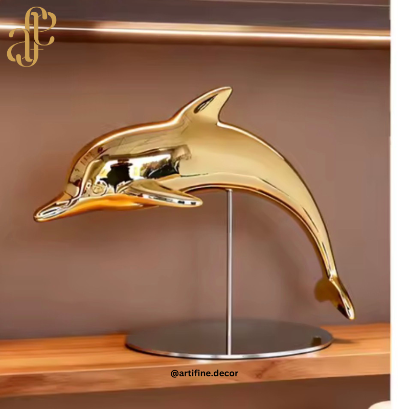 Modern Dolphin Sculpture – Elegant, Minimal & Luxurious