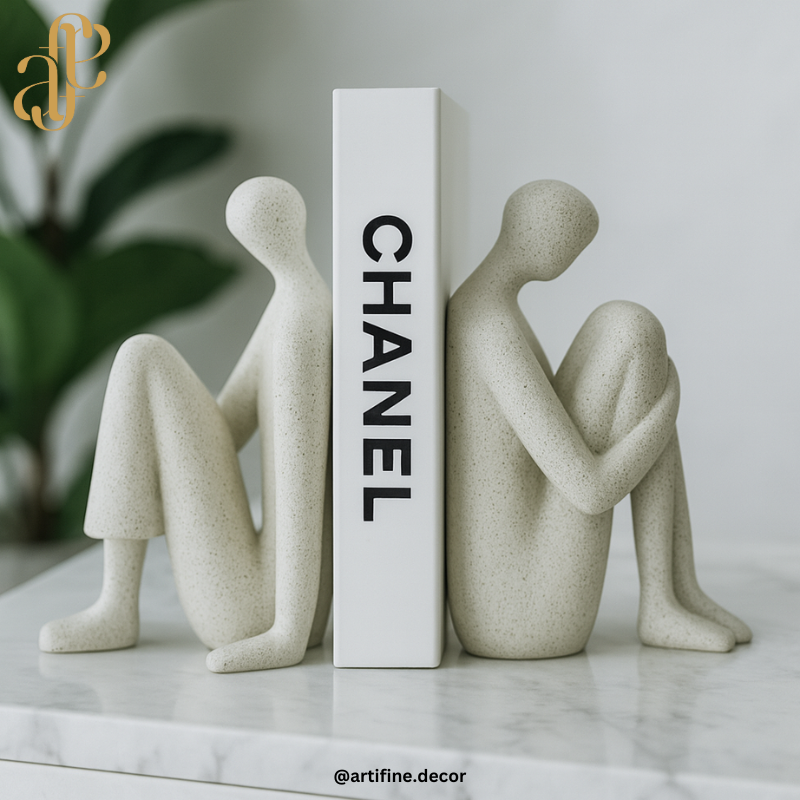 Minimalist Figurine Bookends – Modern & Artistic