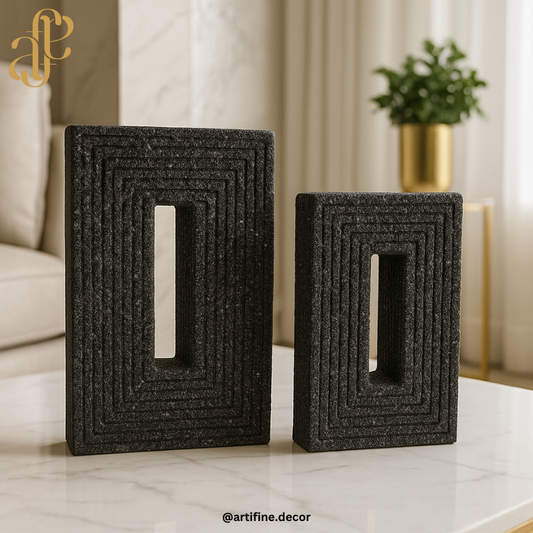 Textured Geometric Sculptures – Modern & Minimalist Décor