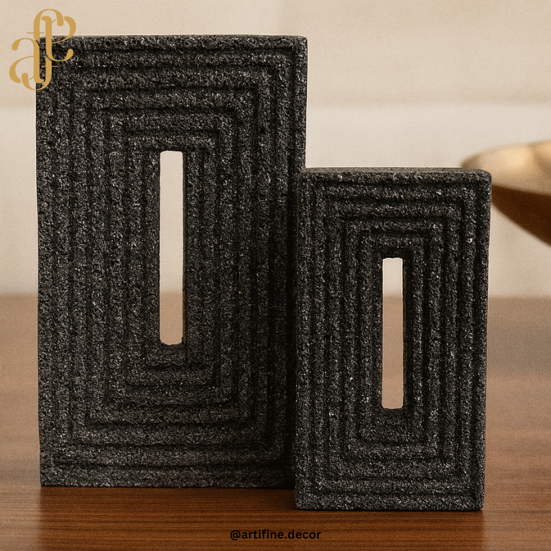 Textured Geometric Sculptures – Modern & Minimalist Décor