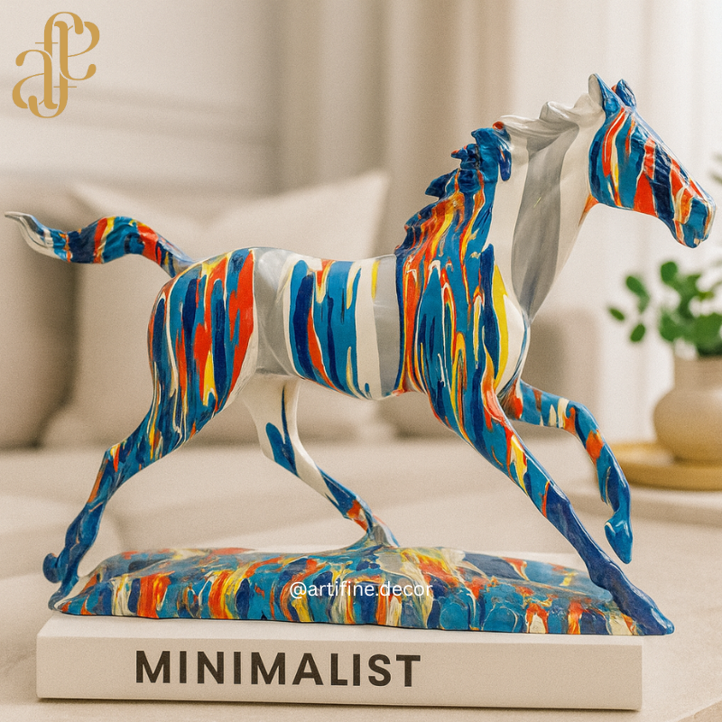 Marble-Effect Horse Sculptures – Bold, Artistic & Luxurious