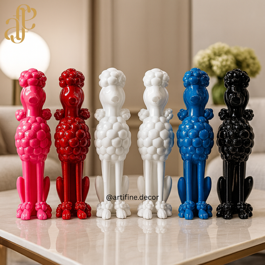 Modern Poodle Figurines – Bold, Chic & Decorative