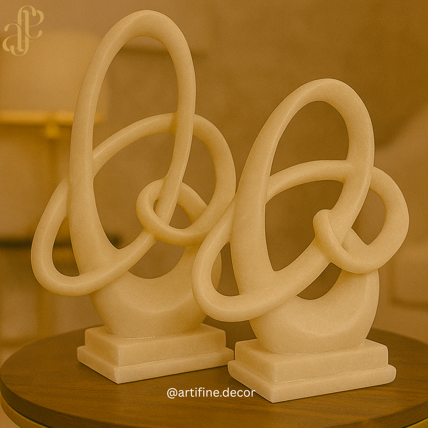Modern Interlinked Loop Sculpture Set