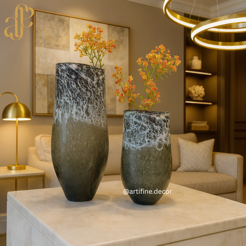 Textured Gradient Art Vase Set