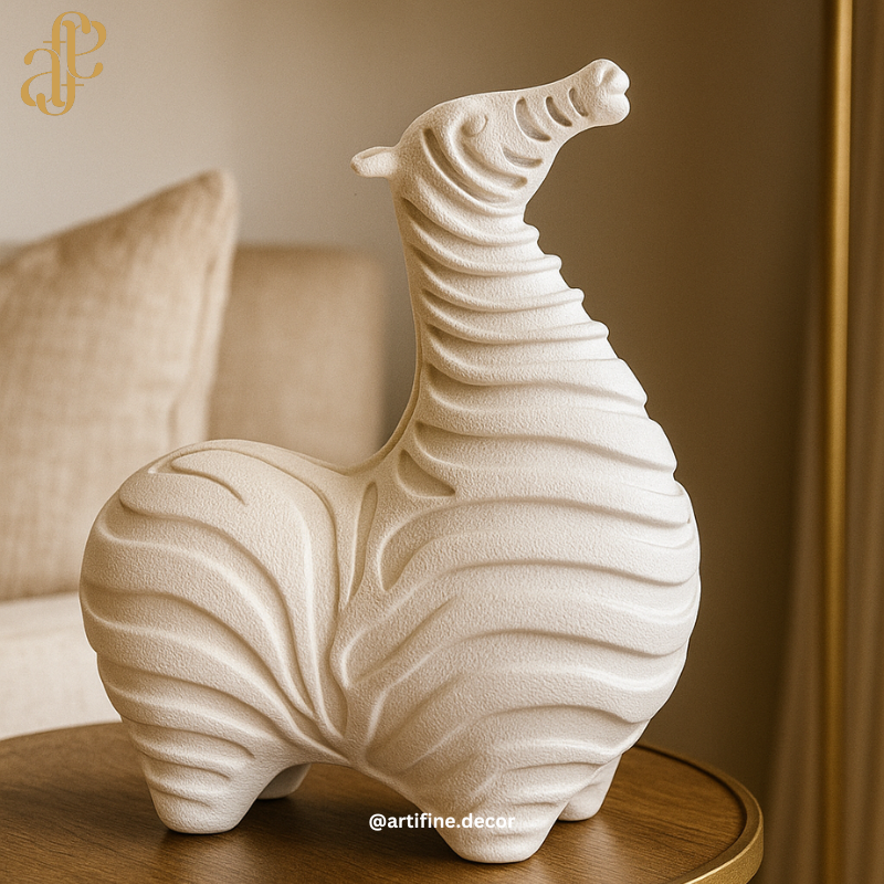 White Modern Horse Sculptures – Set of 2