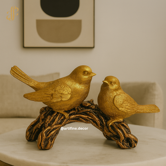 Golden Birds on Branch Sculpture – A Symbol of Peace & Grace