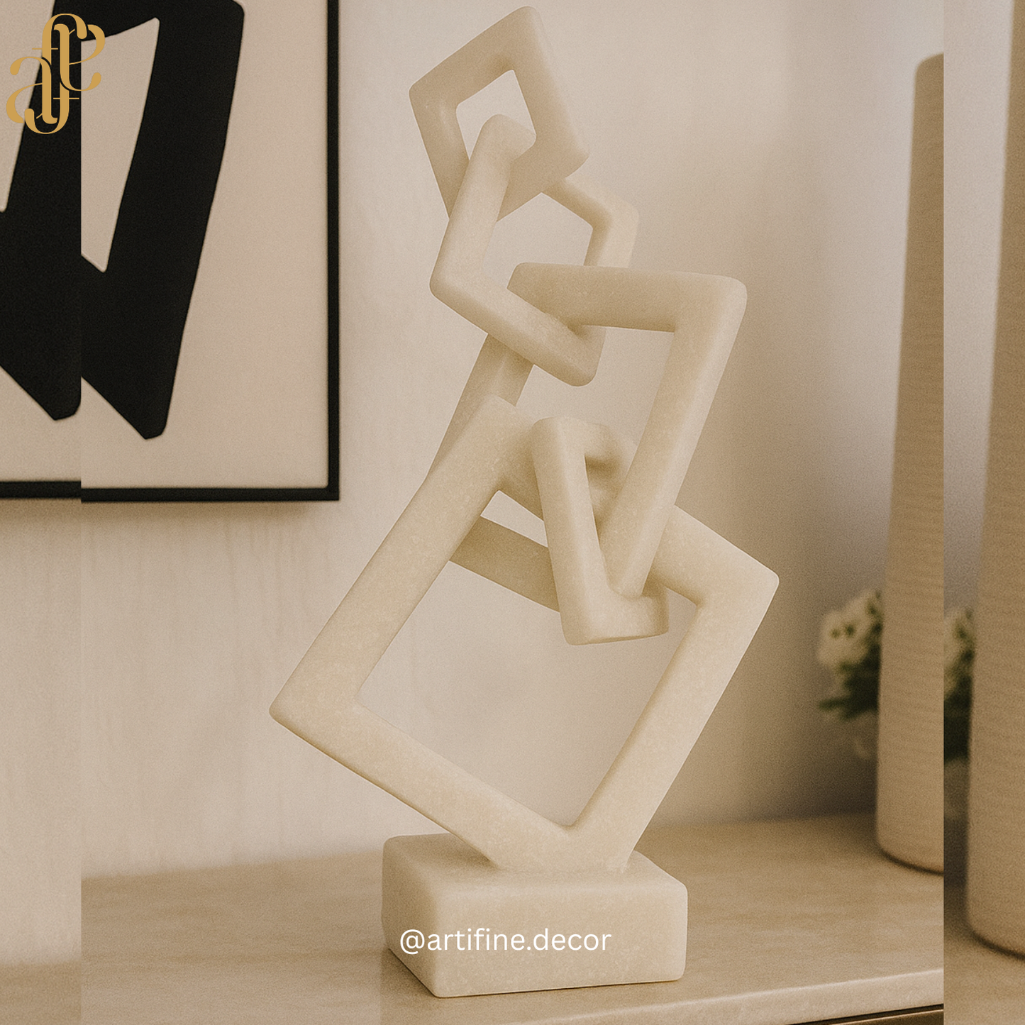 Modern Abstract Chain-Link Sculpture