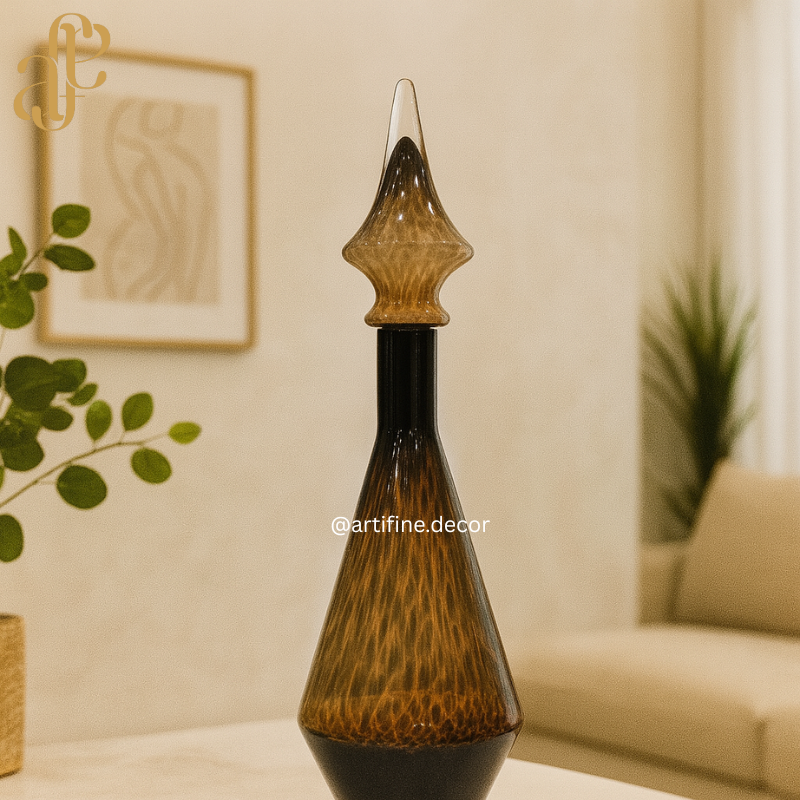 Luxury Leopard Pattern Glass Décor Bottles – With Artistic Stoppers