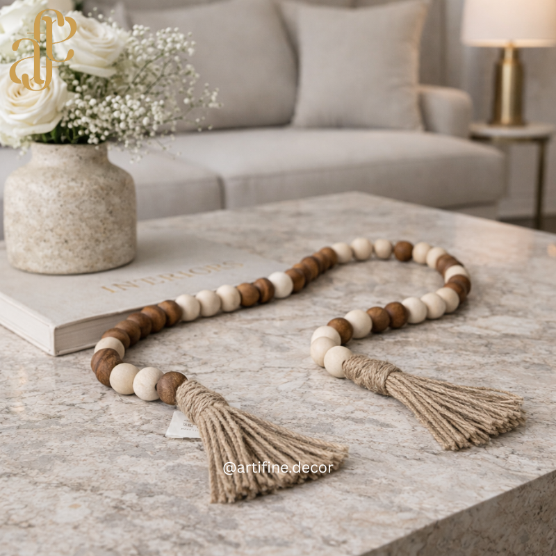Decorative Rosary: Brown & Beige