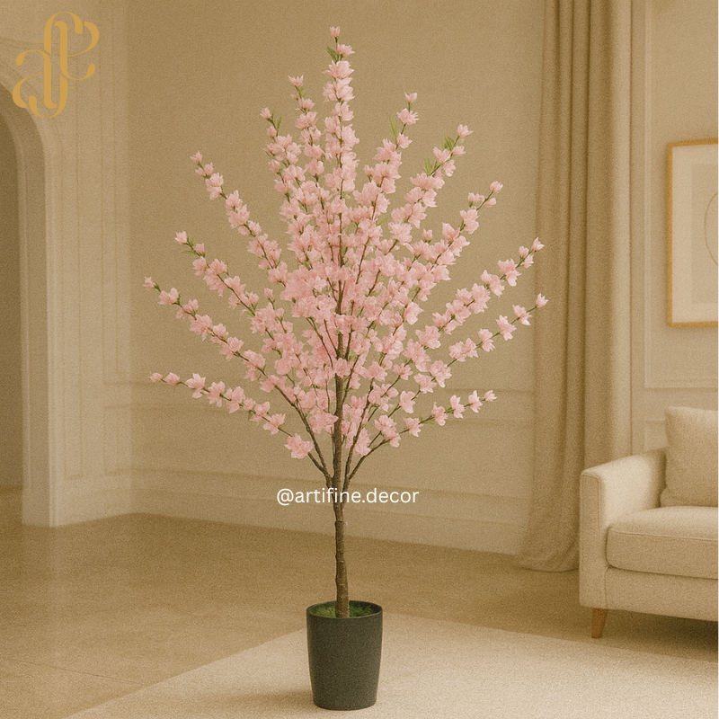 Luxury Artificial Cherry Blossom Tree – Real-Touch Floral Tree (1.3m & 1.7m)