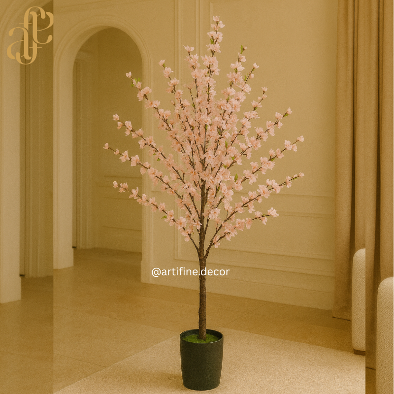Luxury Artificial Cherry Blossom Tree – Real-Touch Floral Tree (1.3m & 1.7m)