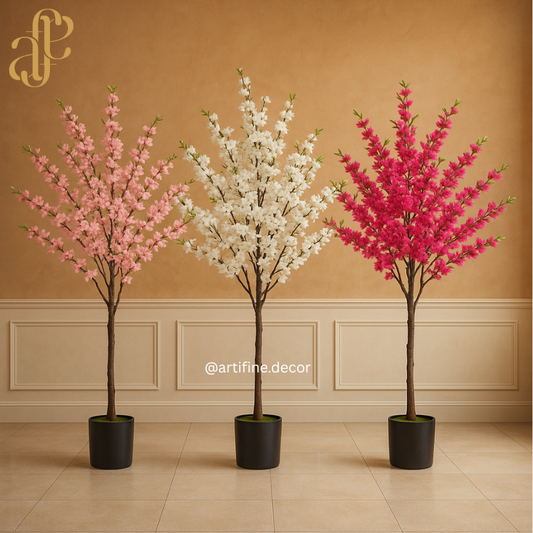 Luxury Artificial Cherry Blossom Tree – Real-Touch Floral Tree (1.3m & 1.7m)