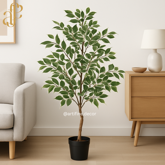 Variegated Ficus Artificial Tree – Realistic Indoor Greenery