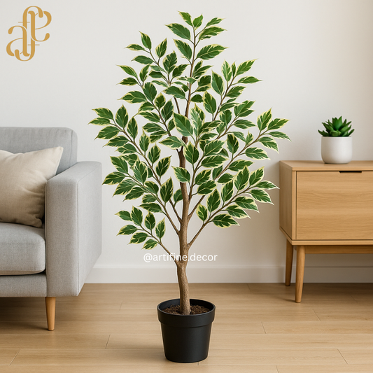 Variegated Ficus Artificial Tree – Realistic Indoor Greenery