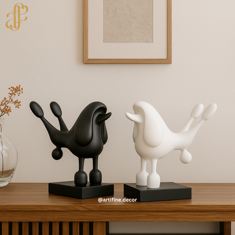 Playful Poodle Sculptures – Black & White