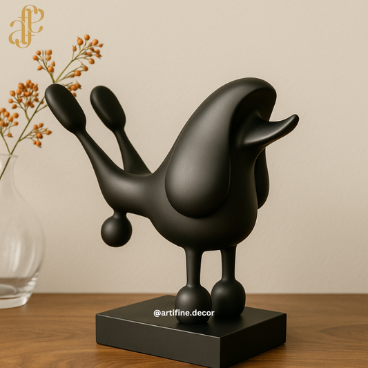 Playful Poodle Sculptures – Black & White