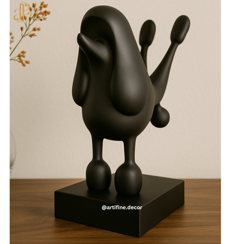 Playful Poodle Sculptures – Black & White