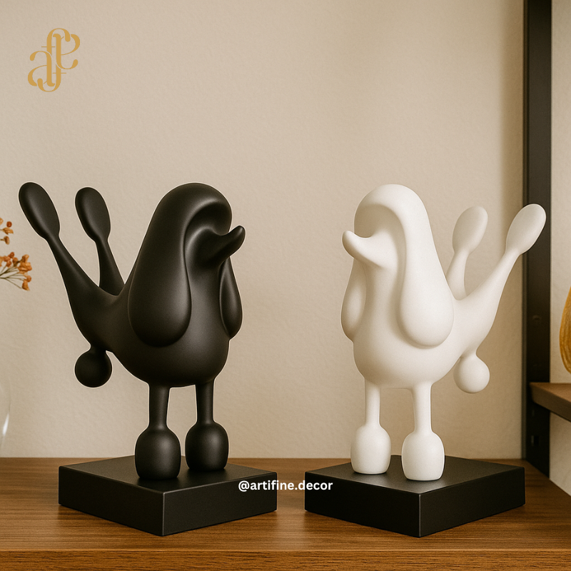 Playful Poodle Sculptures – Black & White