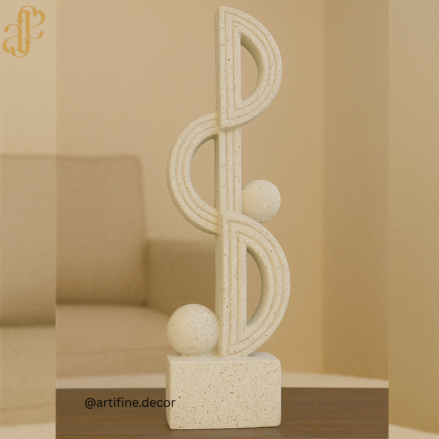 Modern Geometric Sculpture Set – Stone Texture