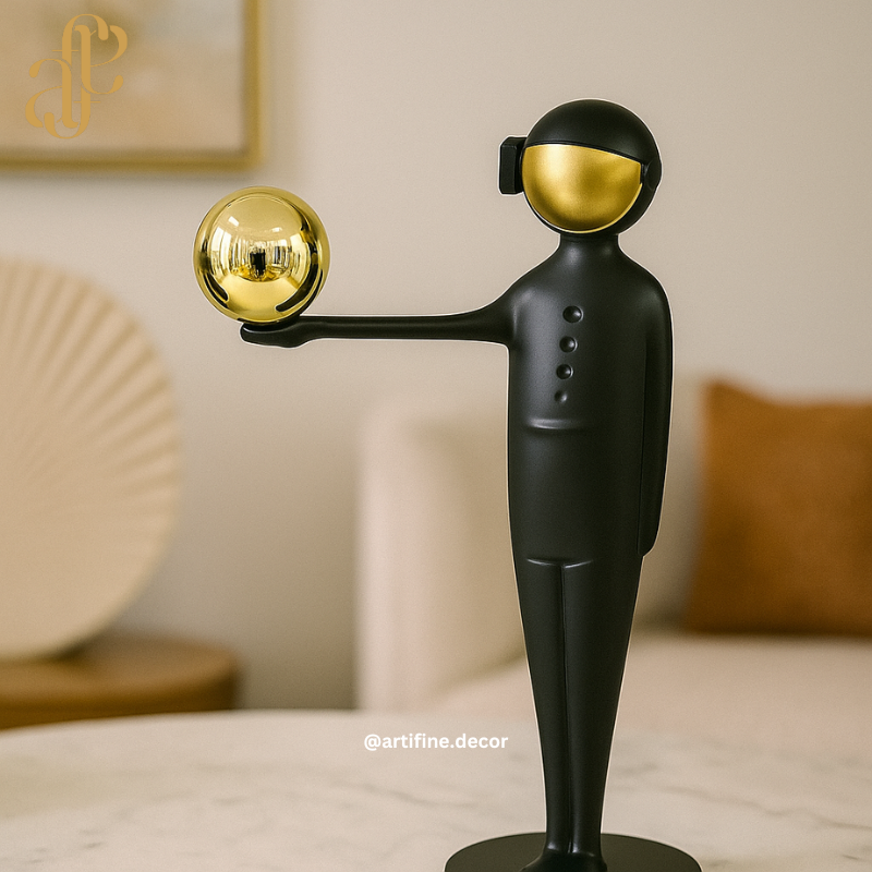 Luxury Black & Gold Abstract Metal Sculptures