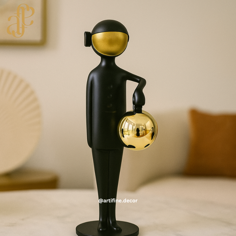 Luxury Black & Gold Abstract Metal Sculptures
