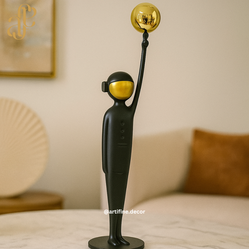 Luxury Black & Gold Abstract Metal Sculptures