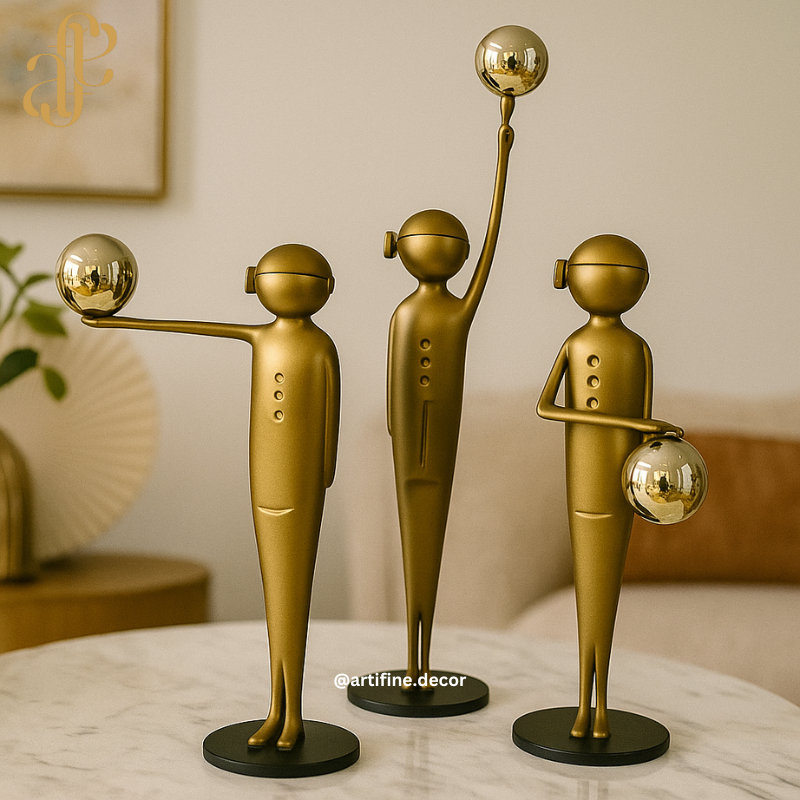 Luxury Bronze & Gold Abstract Metal Sculptures