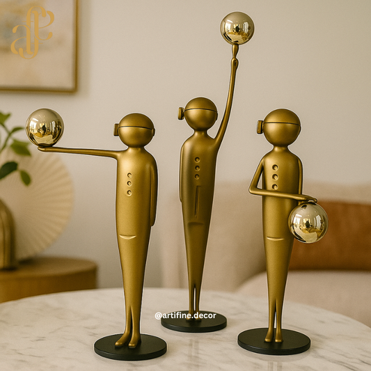 Luxury Bronze & Gold Abstract Metal Sculptures