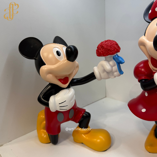 Mickey & Minnie Love Bouquet Figurine Set – Premium Collectible Decor