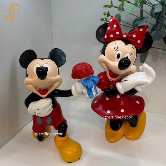 Mickey & Minnie Love Bouquet Figurine Set – Premium Collectible Decor