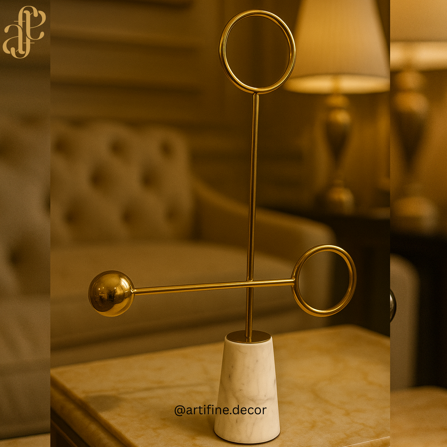 Luxury Marble & Metal Abstract Sculpture