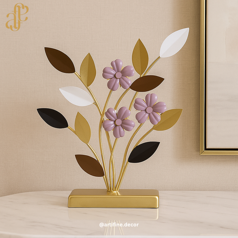 Lavender Bloom Metal Sculpture