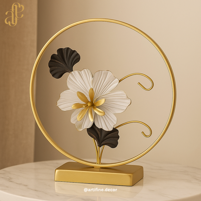 Golden Grace Floral Sculpture