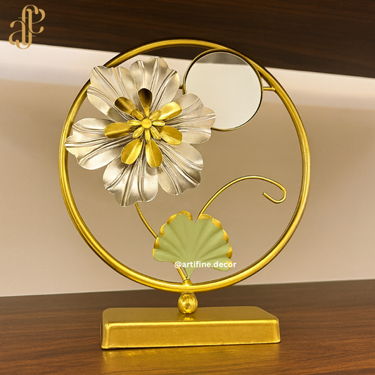 Golden Floral Harmony Sculpture