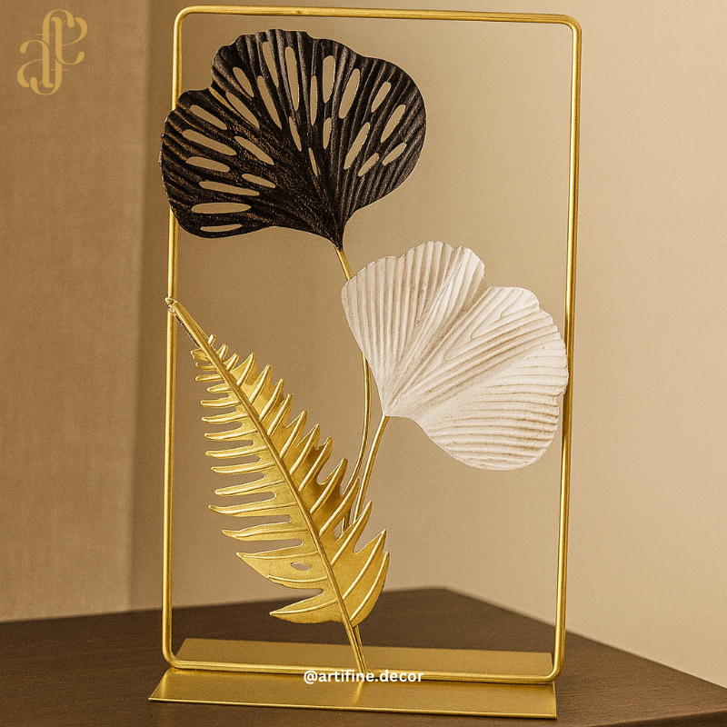 Golden Frame Leaf Sculpture