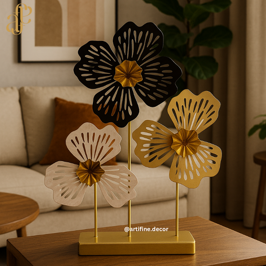 Golden Bloom Trio Sculpture