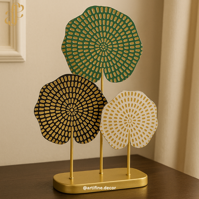 Golden Lotus Trio Sculpture