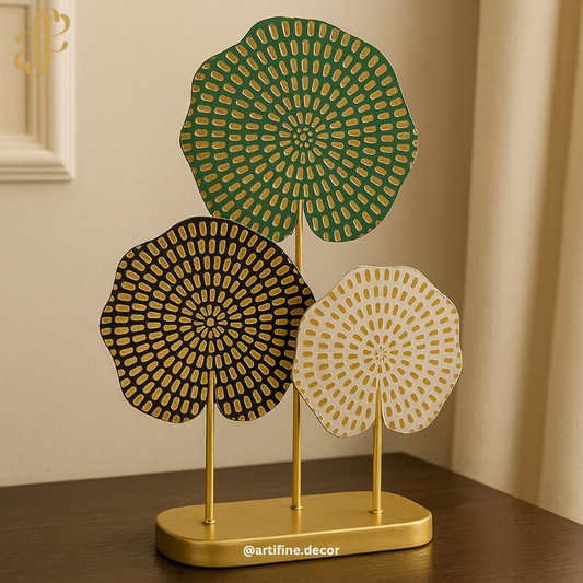 Golden Lotus Trio Sculpture