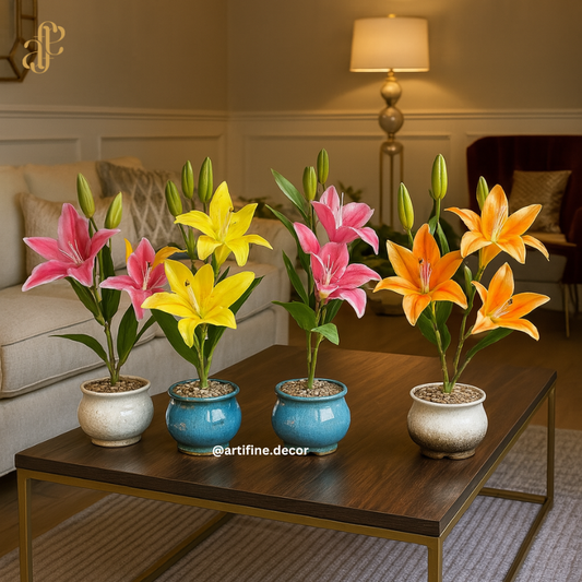 Lily Blossom Ceramic Pot